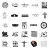 Jesus 50 PCS Black & White Jesus Christianity Stickers Faith