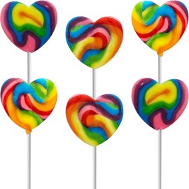 Fruidles Swirl Multicolor Heart Lollipop, Heart Design, Party Bag Fillers, Individually Wrapped (36-Pack)