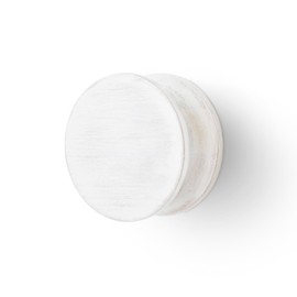 GUDEE Ran Bamboo Wall Mount Round Hooks, Heavy Duty Modern Decorative Durable Hanger for Hanging Bags, Shoes, Towels, Accessories and More in Foyer, Kitchen, Bedroom, Closet in Color White