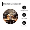 DTOIVSAT Coffee Wall Clock Non-Ticking Silent Clocks Battery Operated Analog