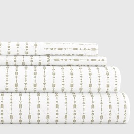 Linen Market 4 Piece Queen Bedding Sheet Set (Sage Arrows) - Sleep Better Than Ever with These Ultra-Soft & Cooling Bed Sheets for Your Queen Size Bed - Deep Pocket Fits 16" Mattress