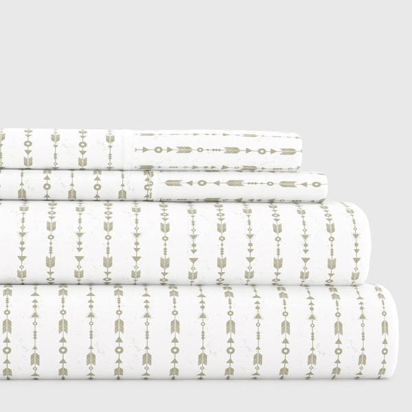 Linen Market 4 Piece Queen Bedding Sheet Set (Sage Arrows)