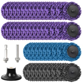 PMIQSA 50 Pieces 50 mm CSD Disc Sanding Disc, Cleaning Disc Set for Angle Grinder, Coarse Cleaning Disc for Rust Remover, Metal, Wood, Stone, Concrete, 30 x Purple + 10 x Blue + 10 x Black