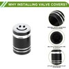 Tapones decorativos para válvula de neumático, color negro, 7 x