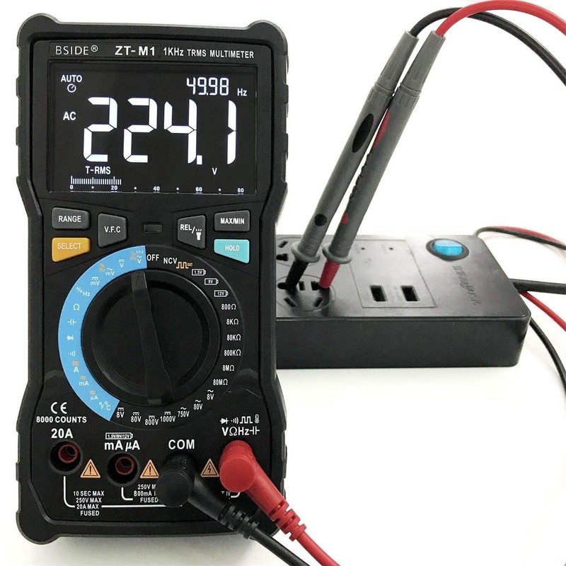 Auto Ranging Digital Multimeter TRMS 6000 with Battery Alligator Clips
