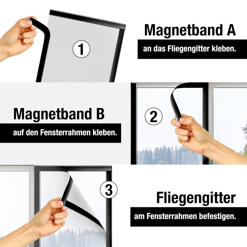 MYMIND MYMIND? Magnetband A+B Selbstklebend [Extra Stark] fr Fliegengitter &