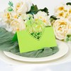 BUNCHBRAVO 50-Pack Place Cards for Table Setting, Heart Laser Cutout