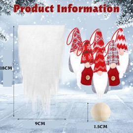 24PCS Christmas Gnome Beard Set, Faux Fur Fabric Xmas Pre-cut Gnomes Beard, Handmade Dwarf Fake Beard for Christmas New Year Decor (Black)