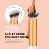 docolor Concealer Brush, 2PCS Angled Concealer Brushes Under Eye Mini