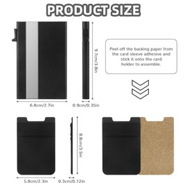 ​RFID Card Holder Men with Money Pocket, Minimalist Black Metal Credit Card Holder RFID Blocking, Slim Men's Wallets for Men UK, Pop-Up Aluminum Alloy Wallets