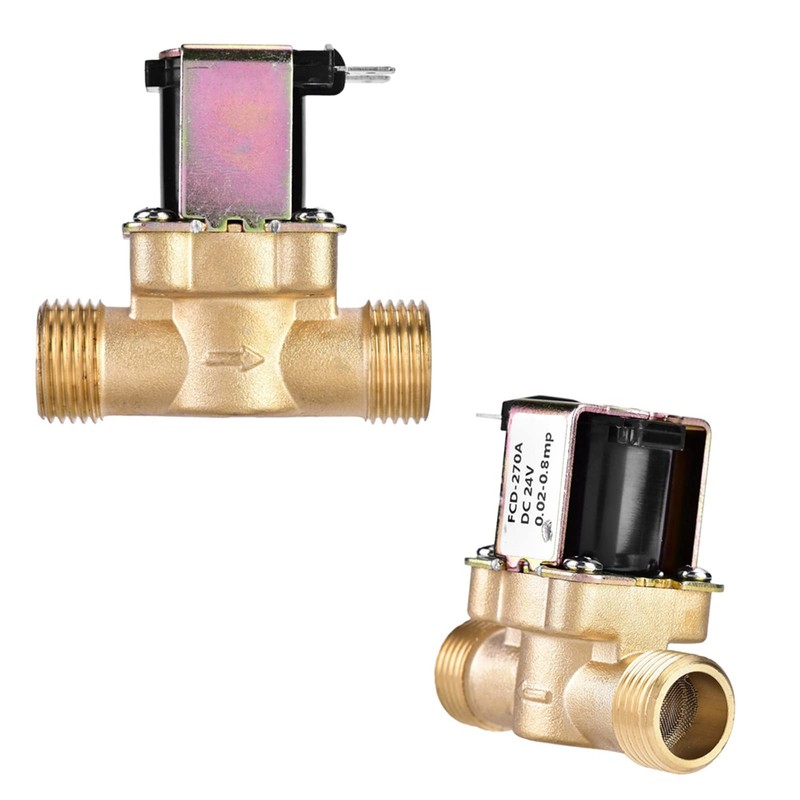 Odorkle 1/2" DC 24V Brass Normally Closed Solenoid Valve, Water