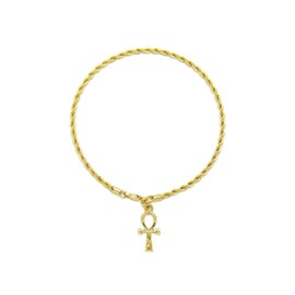 Fashion 21 Women's Egypt Queen Nefertiti, Ankh, Africa Piece 10 inches Rope Chain Anklet Ankle Bracelet (Ankh)