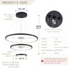 AIRYPHANT Modern LED Chandelier 3 Rings Black Chandelier Dimmable LED