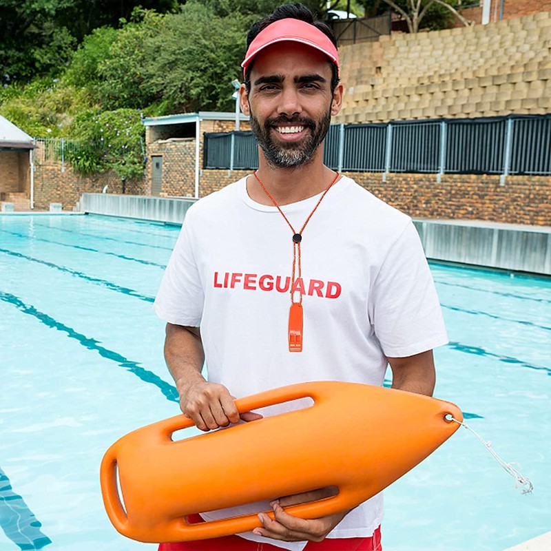 6PCS Safety Survival Whistles with Adjustable Reflective Lanyard Emergency Plastic