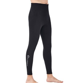 D244002M-BK-L Men's Wetsuit Long Pants, 0.08 inch (2 mm), Neoprene Pants, Surf Pants, Surfing