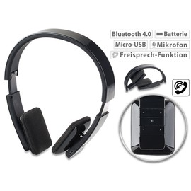 auvisio Earphone: Foldable On-Ear Headphone Headset with Bluetooth, Auto Pairing Multipoint 30 m Home Audio Headphones Foldable)