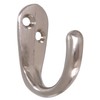 Hillman Hardware Essentials 852283 Clothes Hooks Satin Nickel -2 Pack