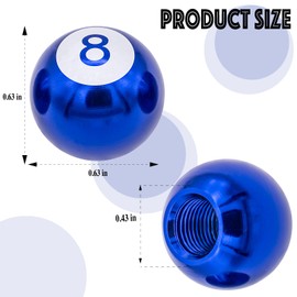 MEAJOO 4PCS Pool 8 Ball Tire Valve Stem Caps, Aluminum Alloy Corrosion Resistant Leak-Proof Tire Air Cap Set, Universal for Cars, Trucks, Bikes, Motorcycles, Bicycles Tire Caps(Blue)