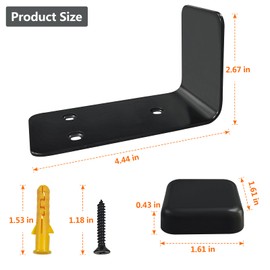 90 Degree Right Angle Door Stopper, Heavy Duty Sliding Barn Door Stop Holder Anti-Collision Wall Mounted Door Stopper with Screws On Floor or Wall (Black)