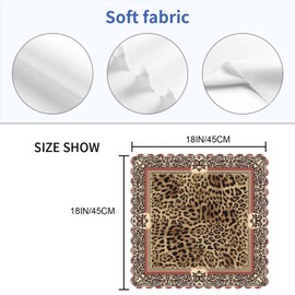 Yibeas Leopard Cloth Napkins Dinner Table Napkins Animal Leopard Print Decorative Border Washable Reusable Napkins Set of 4 Home Holiday Party Wedding 18 x 18 inch