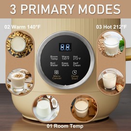 Arcmira 𝟲 𝗶𝗻 𝟭 Nut Milk Maker, 20 oz(600ml) Homemade Almond, Oat, Soy, Coconut, Plant Based and Non Dairy Beverages, Milk Blender Machine with Delay Start, Keep Warm, Boil Water, Self Cleaning