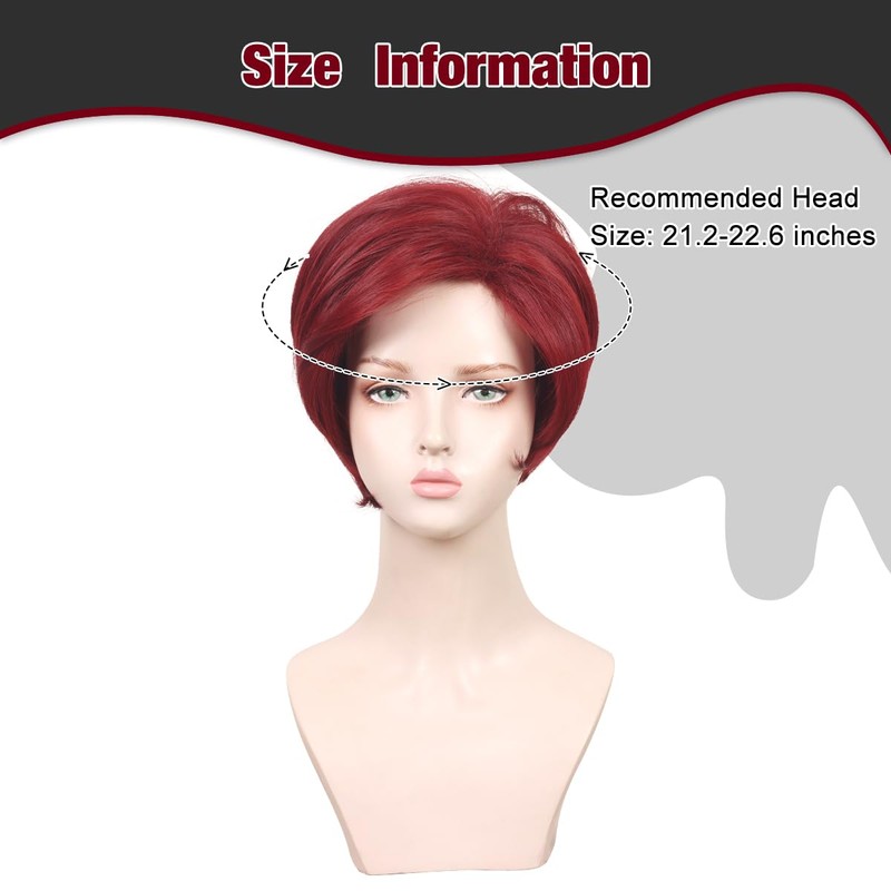 FantaLook Short Wine Red Cosplay Wig for Women Halloween Party