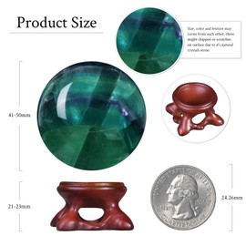 mookaitedecor mookaitedecor Fluorite Crystal Ball with Stand 41-50mm Small Healing Crystal Ball Gift Purple Green Crystal Sphere Witchcraft Crystal Ball Crystals and Gemstones Ball Witchy Gift Ball Room Decor