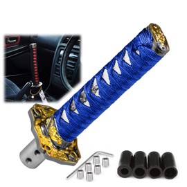 EZAUTO WRAP 15cm Blue White Shift Knob Samurai Sword Alloy Katana with Adapter Universal