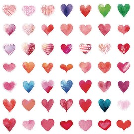 50 Packs Heart Stickers Water Bottles Laptop Phone Motorcycle Computer Guitar Skateboard Hydroflasks Kawaii Love Vinyl Sticker Waterproof Aesthetic Trendy Decals for Teens Girls Adults