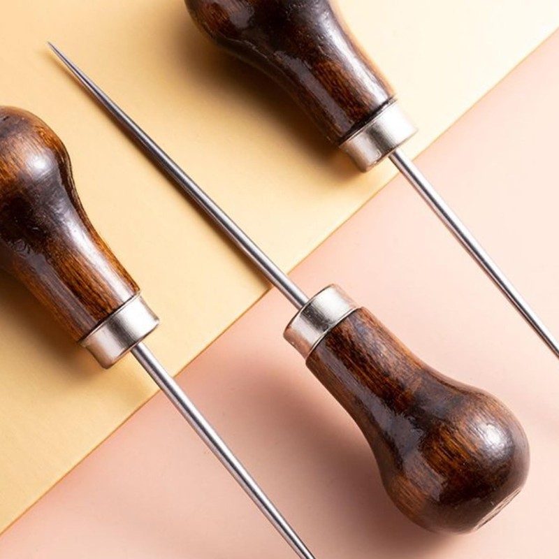 2 Pcs Awl Tool,Alloy Gourd Shape Bradawl Braddle Tool Bradle