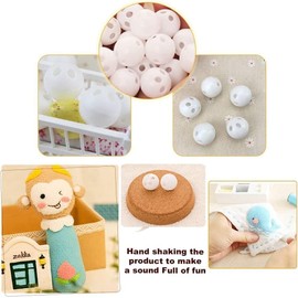 10 Pcs White Rattle Balls Inserts Rattle Box Repair Doll Noise Maker Noise Maker Insert Rattle Toy for Animal Puppet Doll Baby Pet Toy Plush Rings