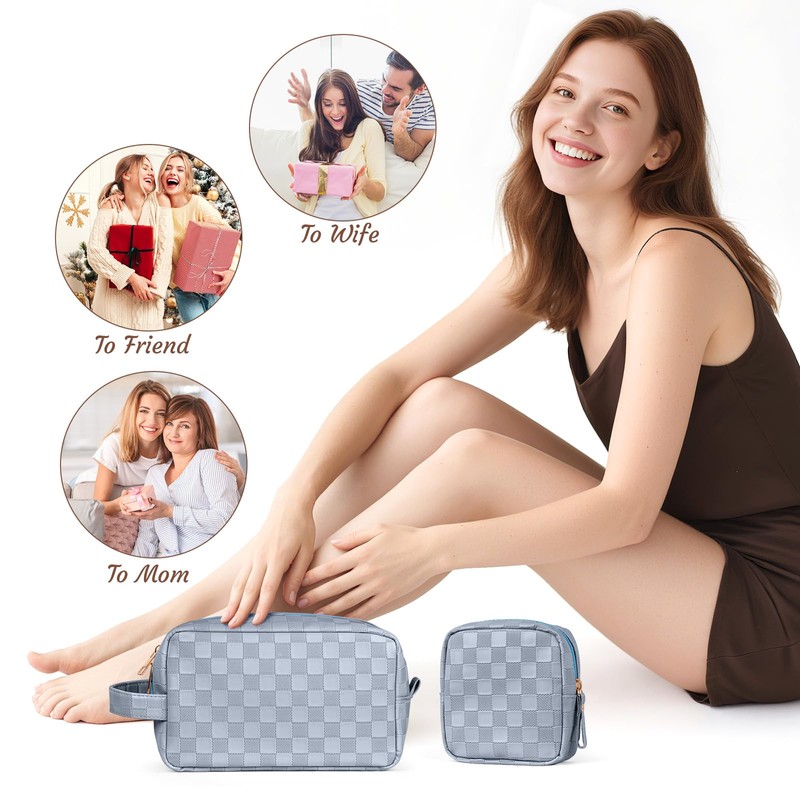 MAGEFY Small Makeup Bag Waterproof Cosmetic Bag Travel Essentials Zipper