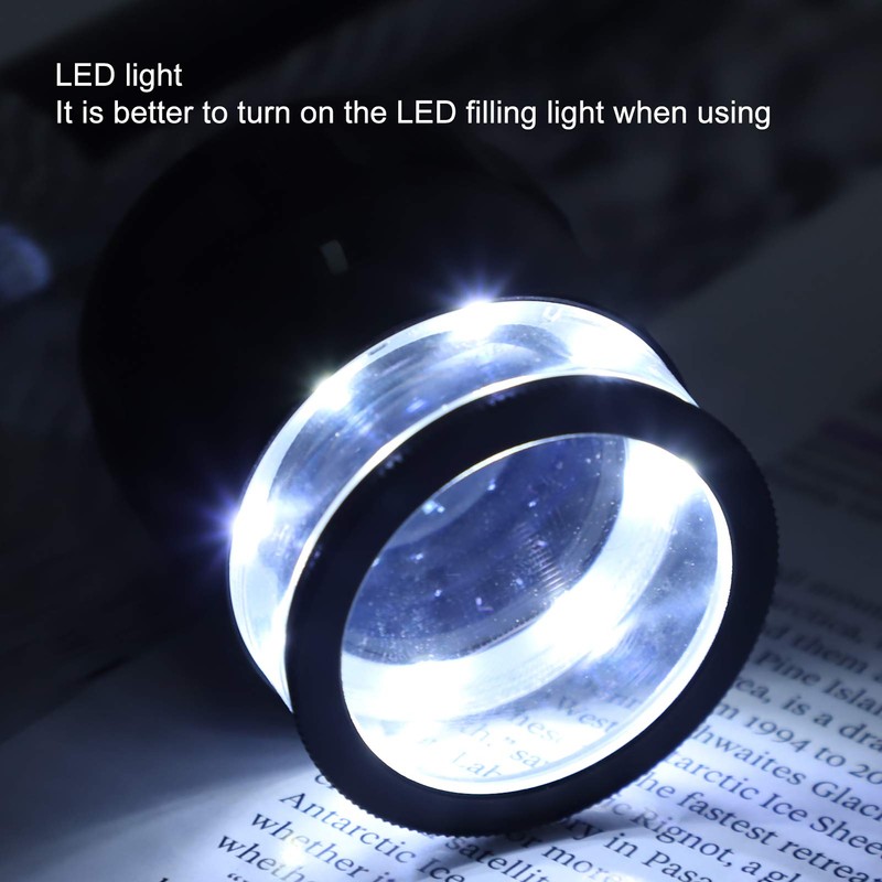 8 LED Scale Magnifier 10X High Definition Jewellers Magnifying Glass