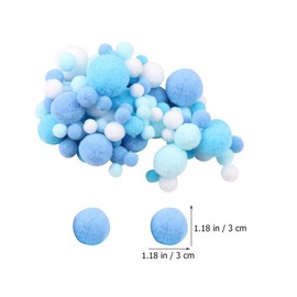 Ciieeo Toys Blue Poms Colorful Pom Pom Balls Craft Pom Poms: 2Bags Fuzzy Pompom Puff Balls for Arts and Crafts Projects Making Decor Large Pom Poms White Pom Pom Blue Pom Hat