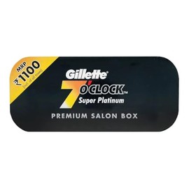 100 7 O'clock Super Platinum Double Edge Safety Razor Blades (10 x 10) - AKA 7'Oclock Black - Premium Salon Box