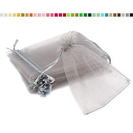 Creativery Organza Bags 7 x 9 cm Light Silver Grey Pack of 10