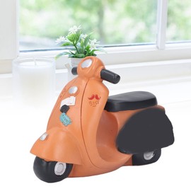 TOTITOM Motorcycle Piggy Bank Orange Retro Motorcycle Shaped Eco-Friendly Resin Motorcycle Ornament for Home Office Car Decorative Sculpture Ornament