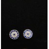 Unbranded Blue Tiny Evil Eye Protection Round Zirconia Stud Earrings