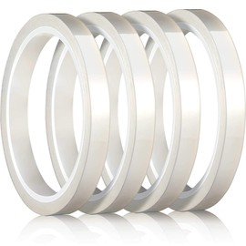 Zonon Pack of 4 108 Foot Heat Tapes for Heat Press, Clear Heat Transfer Tape, Sublimation, Heat Resistant, Temperature Tape for Electronics Printing, DIY Crafts (4 Pieces, 10 mm)