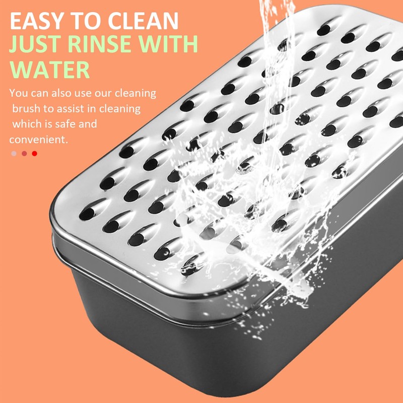 1 Set Cheese Grater with 1-Piece Brush, Box Grater with