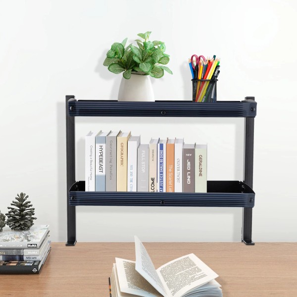 Unbranded Desktop or Under-Desk Shelf Clamp-on 2-Tier Shelving W/ Adjustable