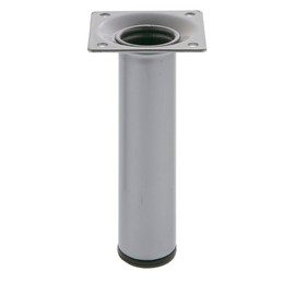 Amig - Round Furniture Foot | Model 4 | Diameter 30 x 250 mm | with Control Screw | 4-Point Screwed | Load Capacity up to 15 kg / Leg | Steel Silver