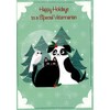 Designer Greetings Black and White Dog, Black Cat and Gray