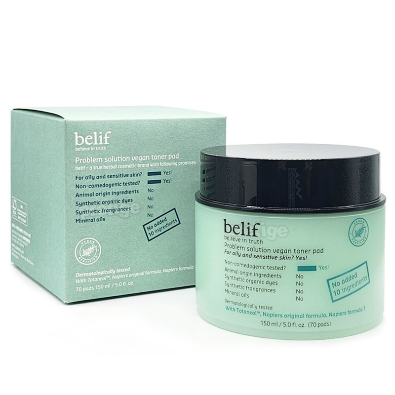 Belief Problem Solution Vegan Toner Pads 70 Sheets / 빌리프