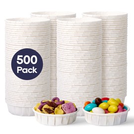 LITOPAK 1 oz 500 Pack Disposable Paper Souffle Cups, Paper Sample Cup for Tasting Pills, Food Dessert, and Condiments