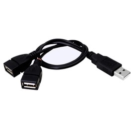 30 cm USB Splitter Cable 2.0 1 Male to 2 Female Jack Y Splitter Hub Adapter Cable YOUCHENG for Tablets Computers and Mobile Phones Etc Only one Port for Data (2-Pack)