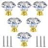 Qshare 6 Pack Crystal Knobs Cabinet Knobs,Single Hole Pull Handle