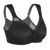 HACI Post-Surgery Everyday Use Workout Bra Front Closure(Black,38D)