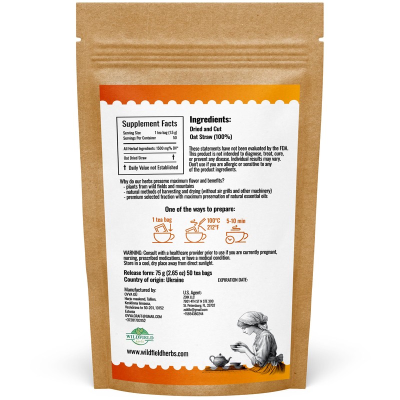 50 Bags Oatstraw Tea Oat Straw Herb Tea (Avena Sativa