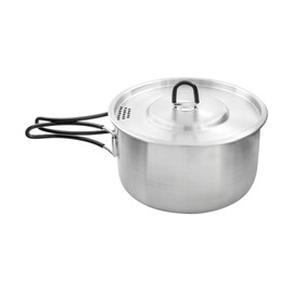 Tatonka Kettle II 1.6 L Outdoor Cooking Pot Stainless Steel with Volume Scale and Lid with Strainer Function 1.6 Litres Diameter 17.5 x 9.0 cm Silver